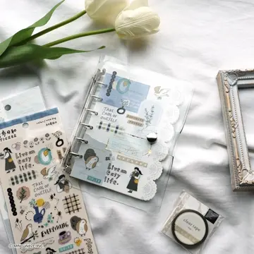miページ♡⃜ Bine A6クリアバインダー 57955 silver マインドウェイブ