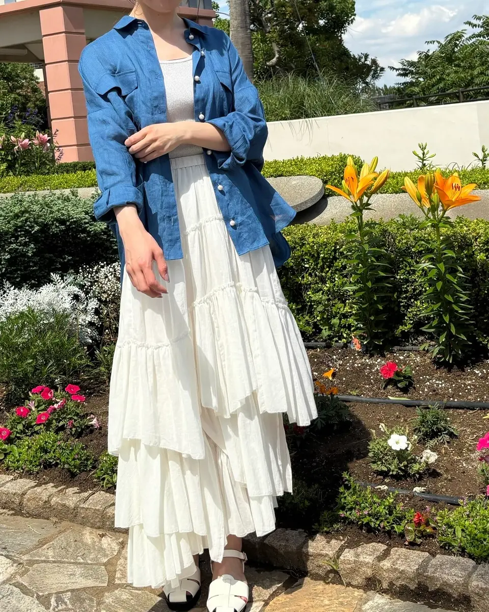 コットンティアードスカート WHITE | ALL ITEM | ROOM903 online