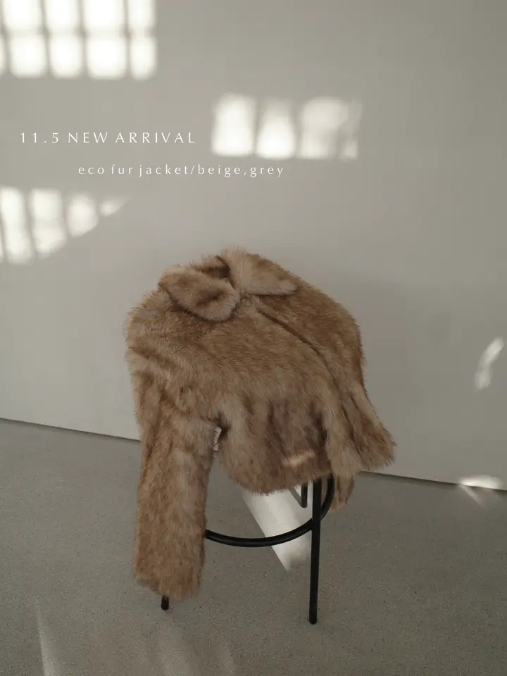 NEW】eco fur jacket / beige amel