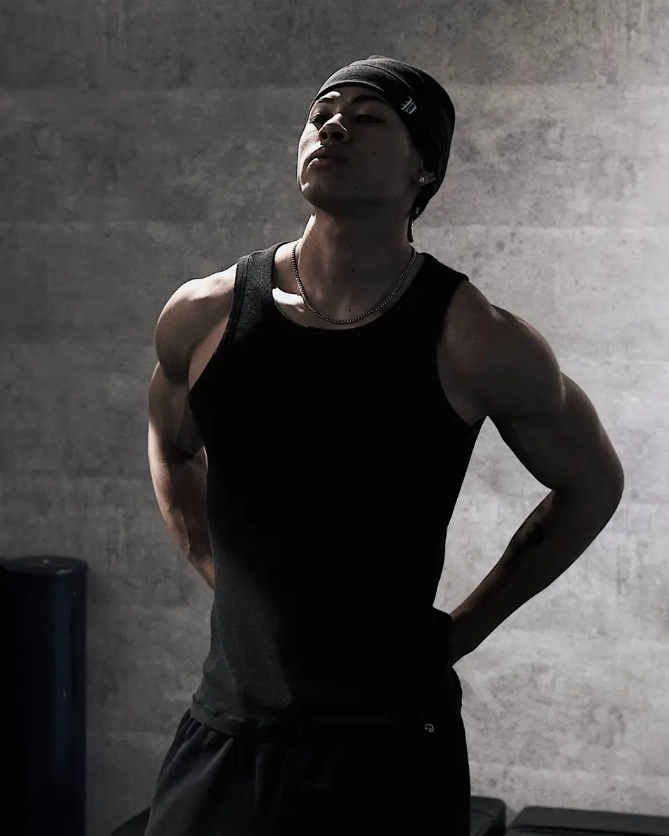 Pvot Rib Singlet Tank (Black)