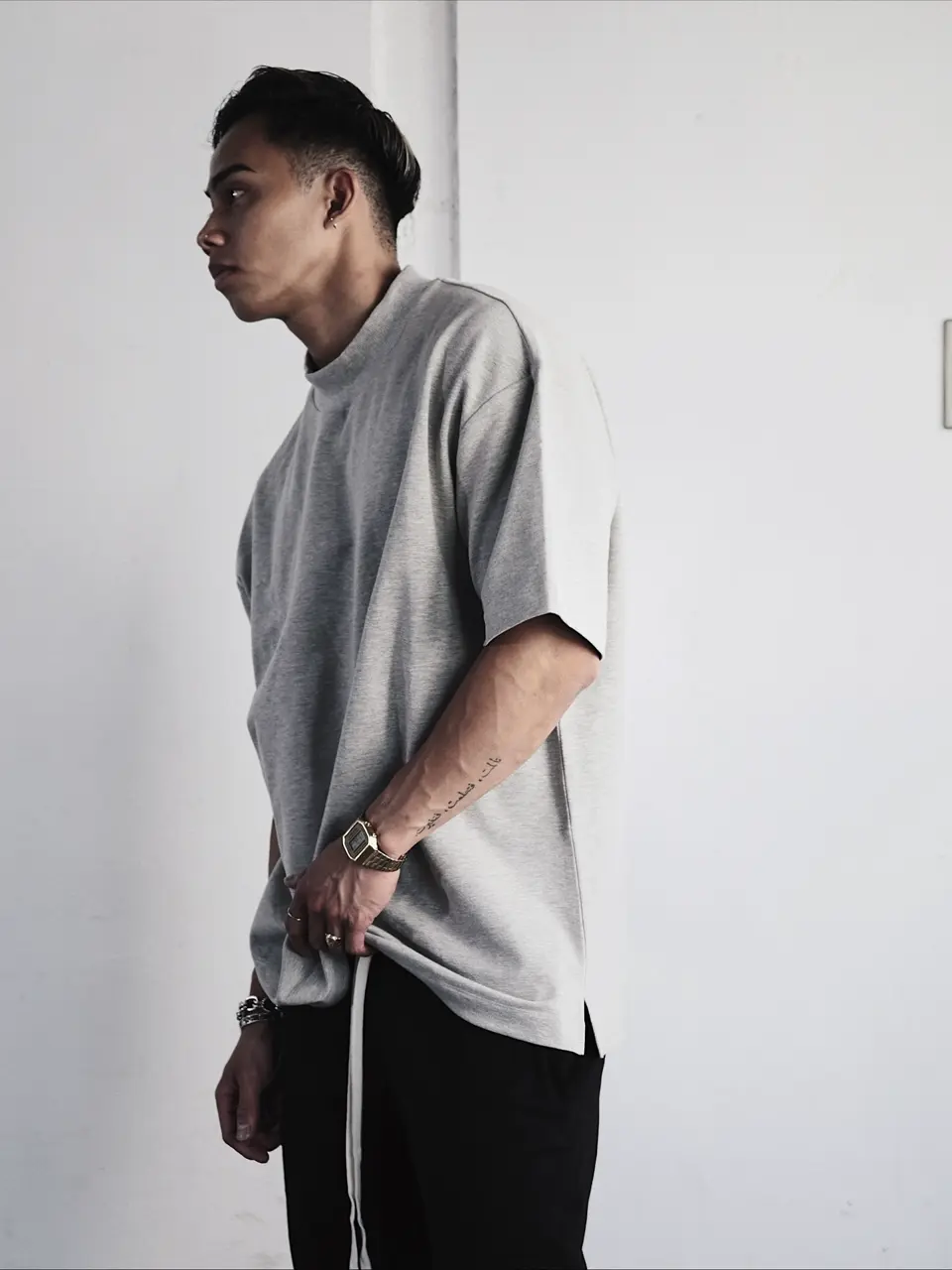 Pvot Mock Neck T-Shirts (White)