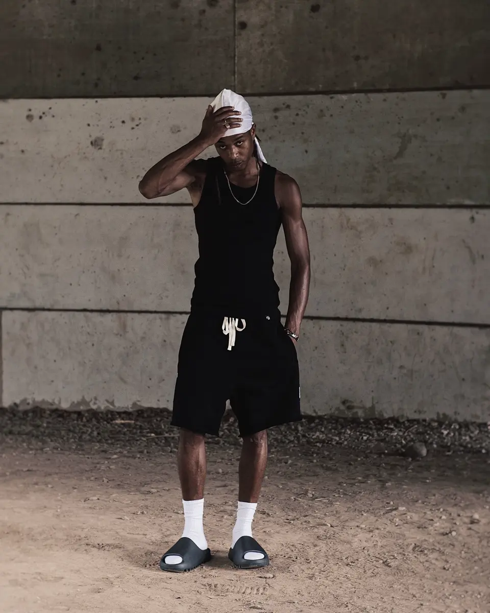 Pvot Rib Singlet Tank (Black)