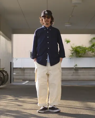 40s 50s フランス軍 M-47 前期 ワイドカーゴパンツ 比翼type WAIPER.inc フランス軍 M-47 カーゴパンツ 前期型 コットン製