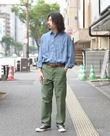 パンツ orslow us army fatigue pants XL military orSlow / US ARMY FATIGUE PANTS (GREEN)