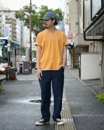 Good On グッドオン GOST1102VD S/S ヘンリーネックTシャツ ”Vintage