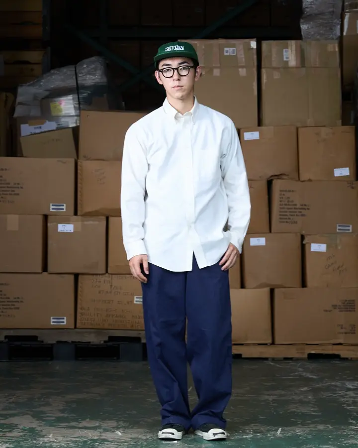 ドイツ軍 ヘリンボーンツイル ブルーワークパンツ 軍服 軍パン