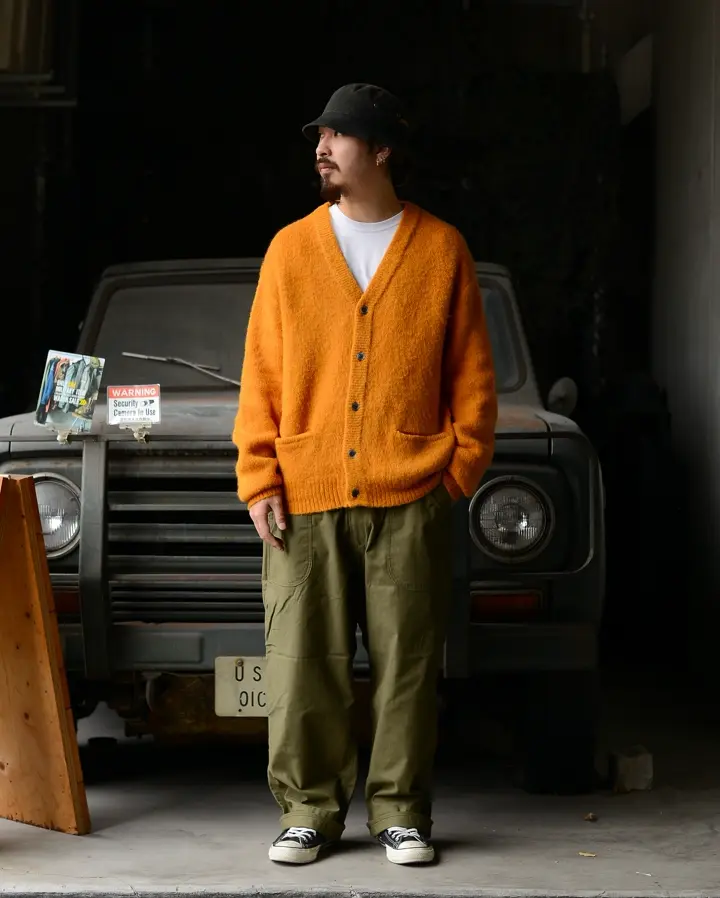 WAIPER.inc モヘアニット カーディガン SOLID【WP1072】ミリタリー