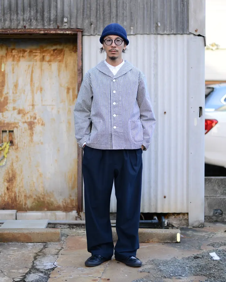 WAIPER.inc 米軍 U.S.NAVY PRISONER ヒッコリーショールカラー