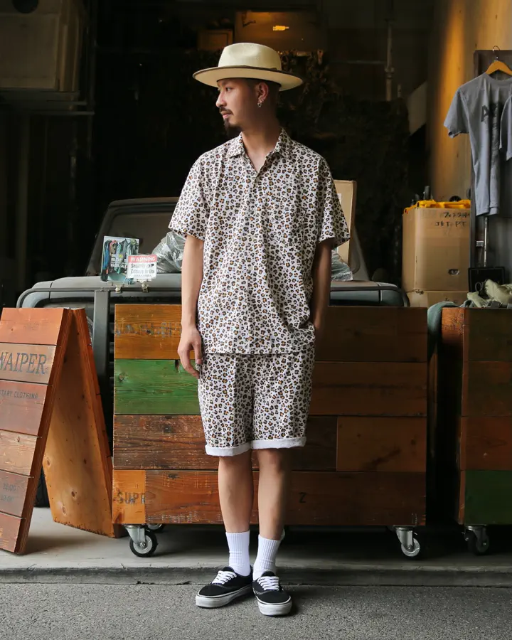 Good On グッドオン GOPT2401 LEOPARD TEE SHORTS レオパードT