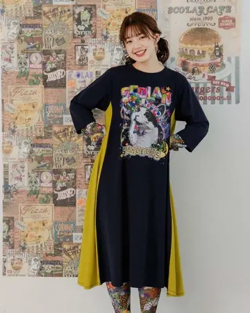 151625:スカラーちゃんボーダー切替ロングスリーブTシャツの 151625:スカラーちゃんボーダー切替ロングスリーブTシャツの