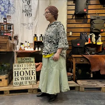パリコレデザイナー 大人のシチリアレモン柄シルクフリル美形