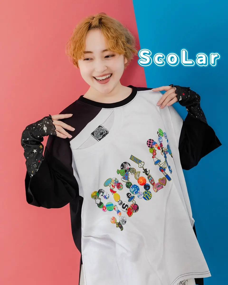 152711：ロゴバッヂトリックアート柄Tシャツの通販-ScoLar