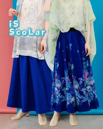 CECL スカート 552249:海の中のアジサイ柄 リバーシブルスカートの通販-ScoLar