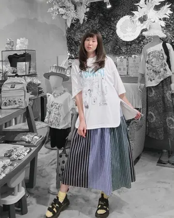 152642：ストライプ切替キャミワンピースの通販-ScoLar