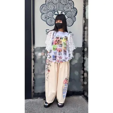 すず☆らんページ 152668：オレンジスカラーちゃん 柄レース袖Tシャツの通販-ScoLar