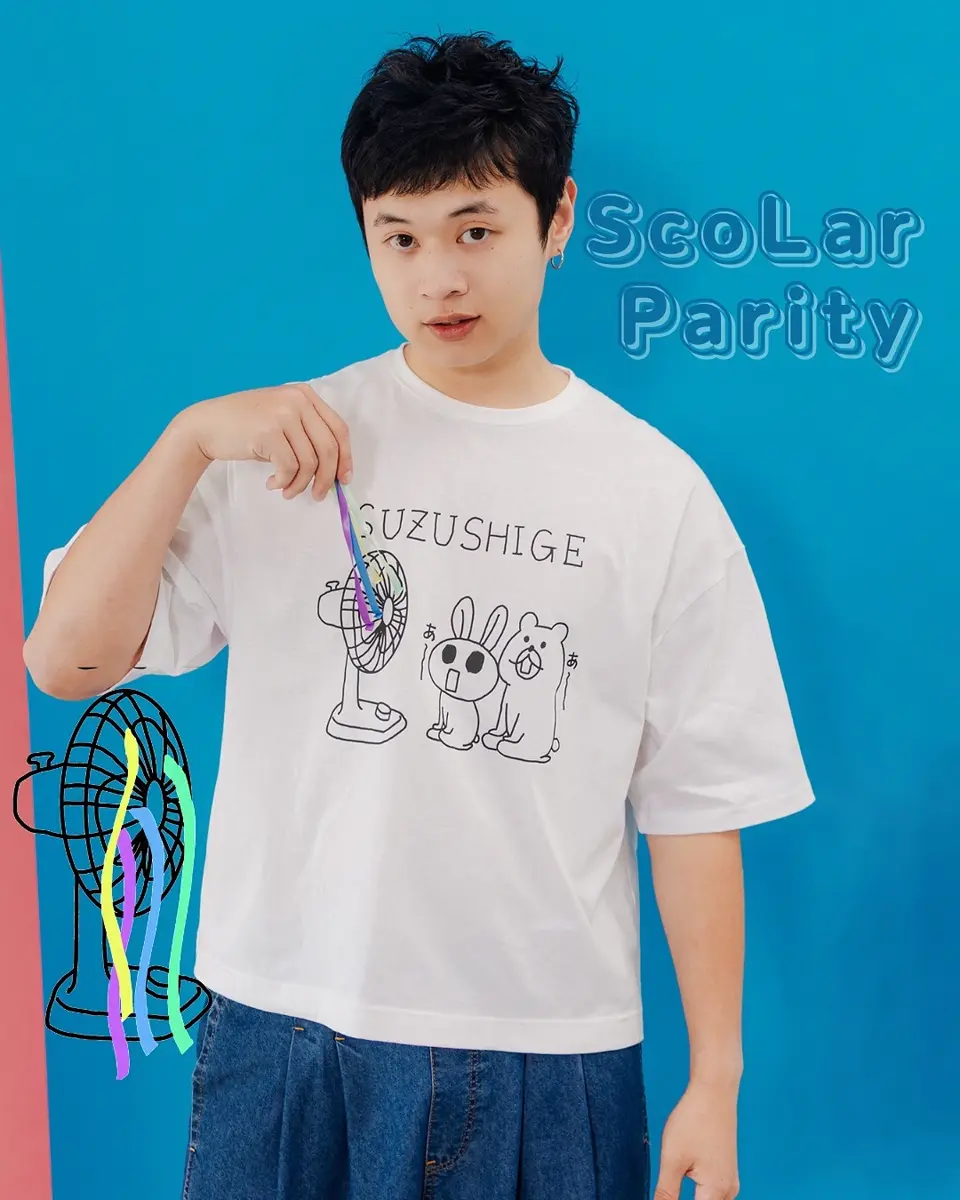 352122：クマとウサギと扇風機Tシャツの通販-ScoLar