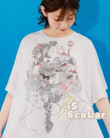 552243：天体コラージュ柄切替プルオーバーの通販-ScoLar