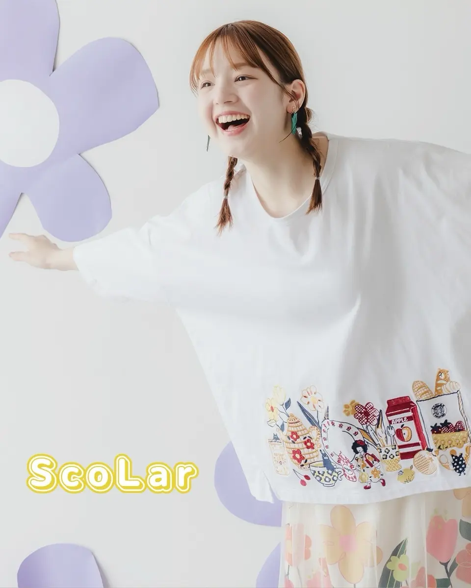 152763：キッチンのこびと柄 刺繍プルオーバーの通販-ScoLar