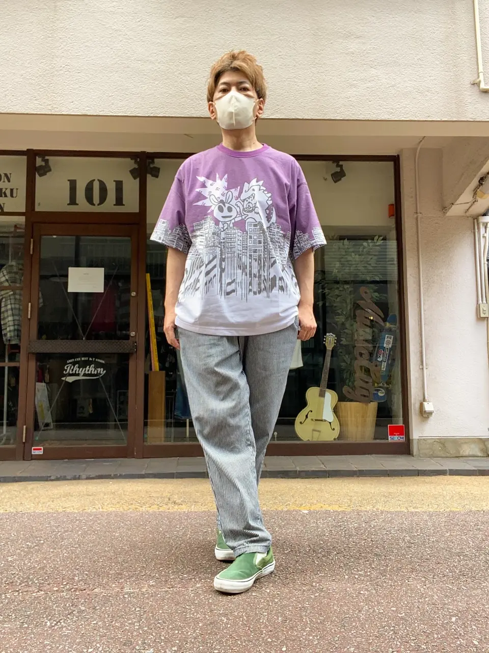 Tシャツ ScoLar Parity スカラー パリティ 352129 うさクマヒーローごっこ柄Tシャツ トップス カジュアル 原宿系 個性的 ユニセックス ポイント 352129：うさクマヒーローごっこ柄Tシャツの通販-ScoLar