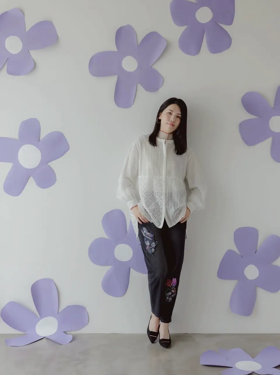 イズスカラー is scolar 552248：花ジャガードカーディガン