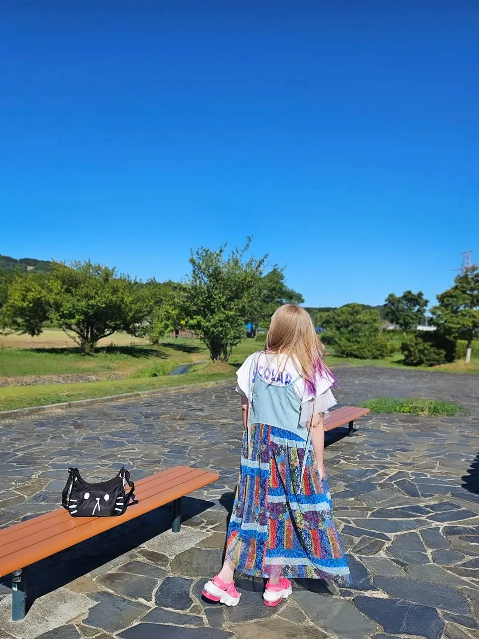 スカラー152701：スカラー総柄デニム切替キャミワンピ 152701：スカラー総柄デニム切替キャミワンピの通販-ScoLar