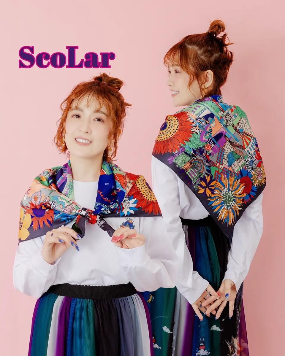 ScoLar 153623：スカラーキャラクターズ柄 レイヤード風ロンT