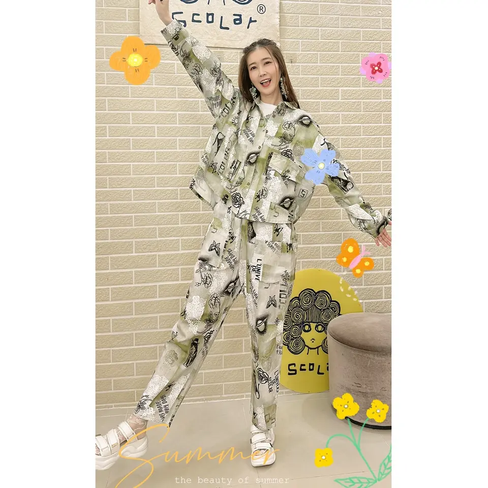 153612：バイオ加工レースプリントシャツの通販-ScoLar