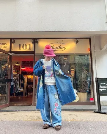 153607：スカラーグラフィック柄デニムコートの通販-ScoLar