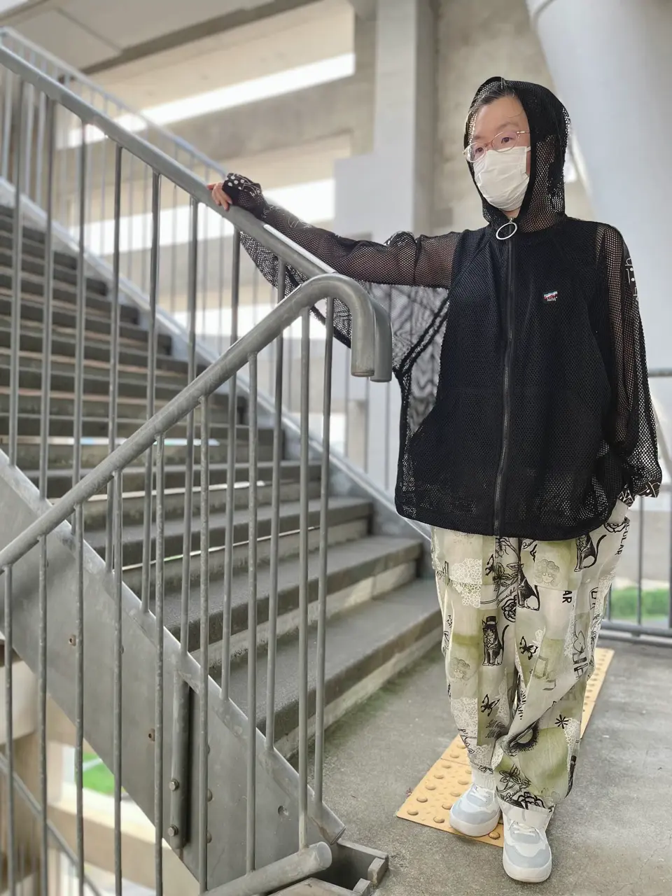 153613：バイオ加工レースプリントパンツの通販-ScoLar