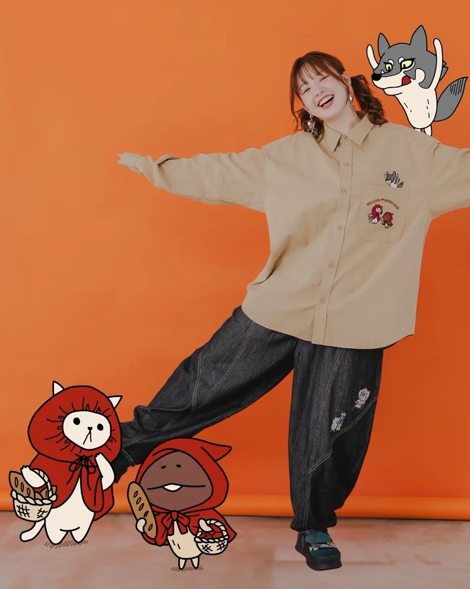 おおかみ様 353102：オオカミさんには気をつけて オックスフォードシャツの