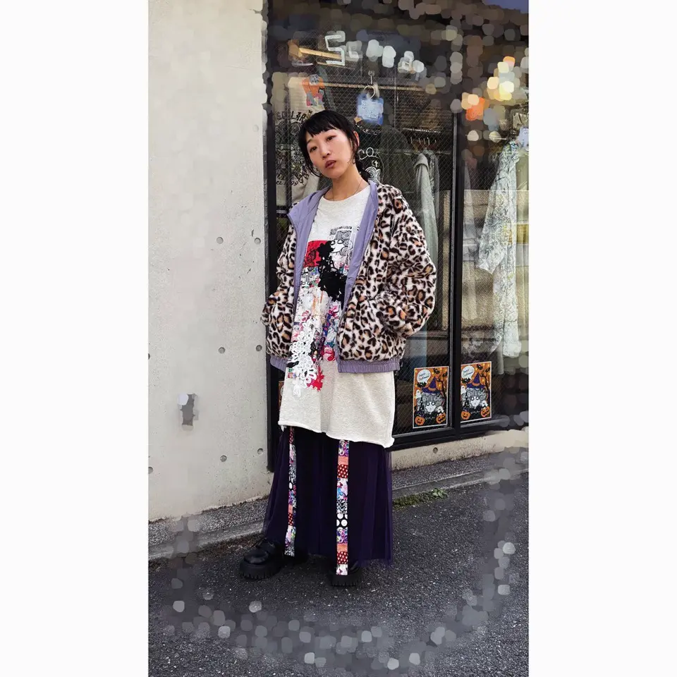 153647：キノコ×レオパード柄リバーシブルブルゾンの通販-ScoLar