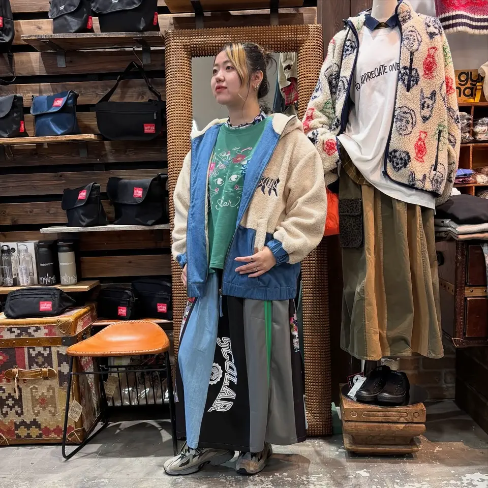 ScoLar 153674：ネコ刺繍ボア×デニム異素材切替ブルゾン 153674：ネコ刺繍ボア×デニム異素材切替ブルゾンの通販-ScoLar