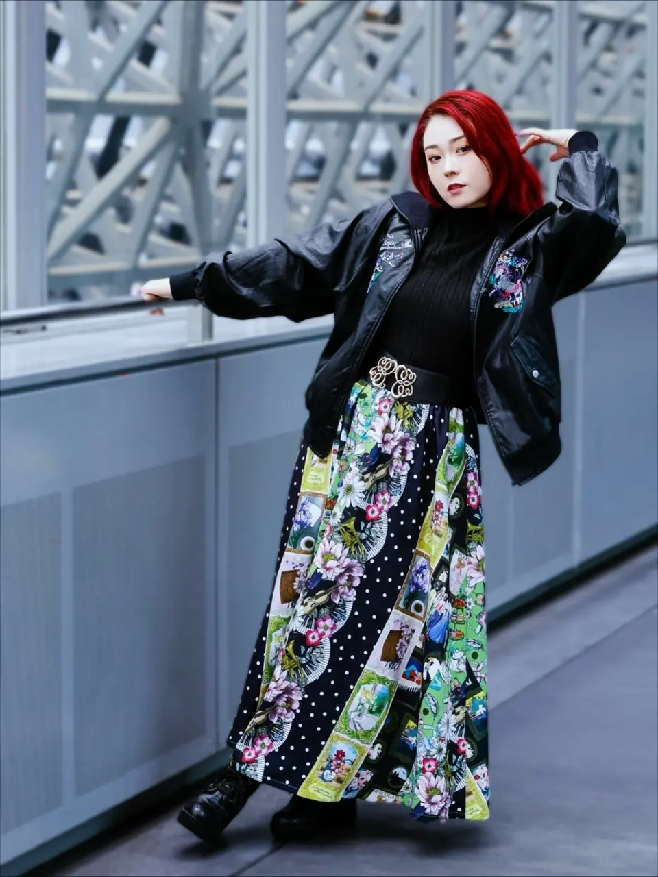 153635：スカラーとキノコ刺繍 合皮ブルゾンの通販-ScoLar