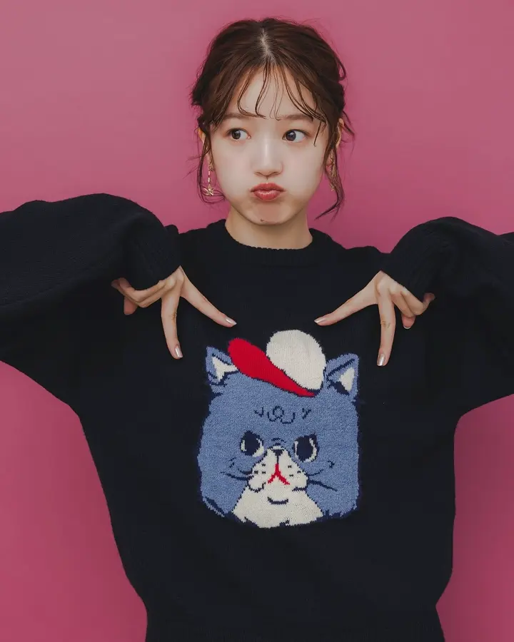 153729：花×夜空柄ミックス裏毛チュニックの通販-ScoLar