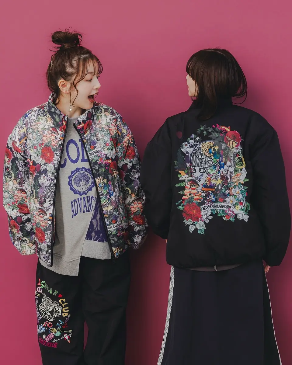 153735：カラフルドット柄 双面フランネルブルゾンの通販-ScoLar