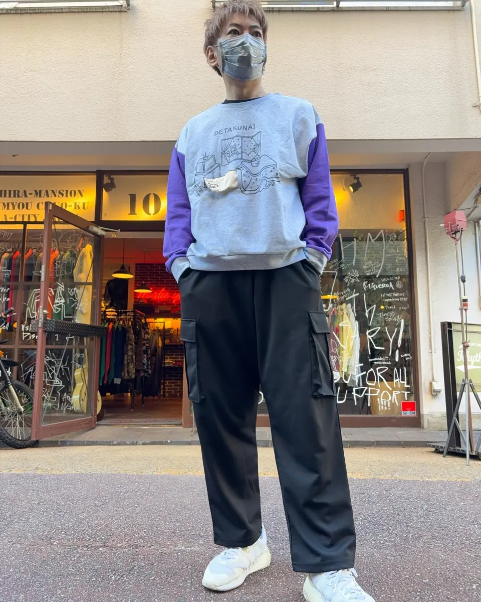 353132：こたつから出たくないクマ柄 配色裏毛プルオーバーの通販-ScoLar