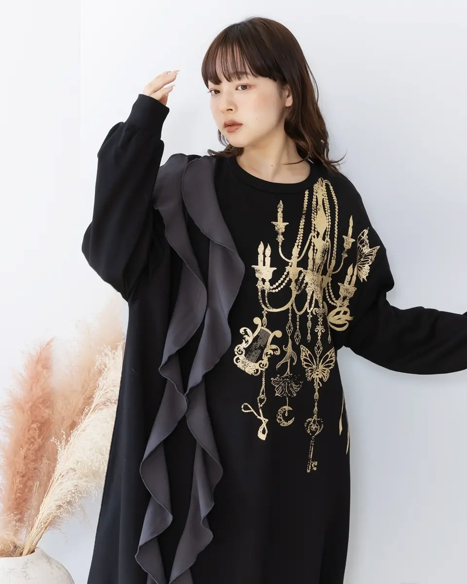 【ヴィンテージ】ノーカラー ニットカーディガン ベロア 刺繍 花柄 黒 レトロ 553285：花刺繍バイカラーニットカーディガンの通販-ScoLar