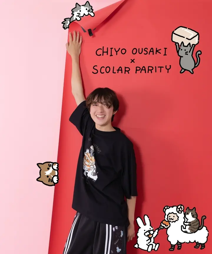 361110：桜咲千依さんコラボ第5弾 ちょこにゃんず パンケーキTシャツの