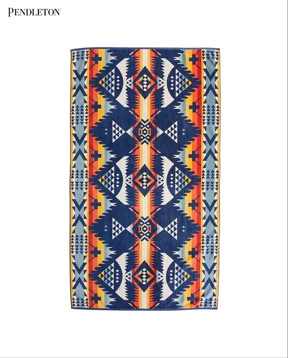 オーバーサイズ ジャガード タオル【NEHALEM NAVY】 – PENDLETON