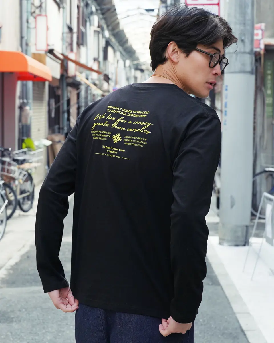 マルチプリントロンT│メンズ長袖Tシャツ ロングスリーブ 秋服 袖