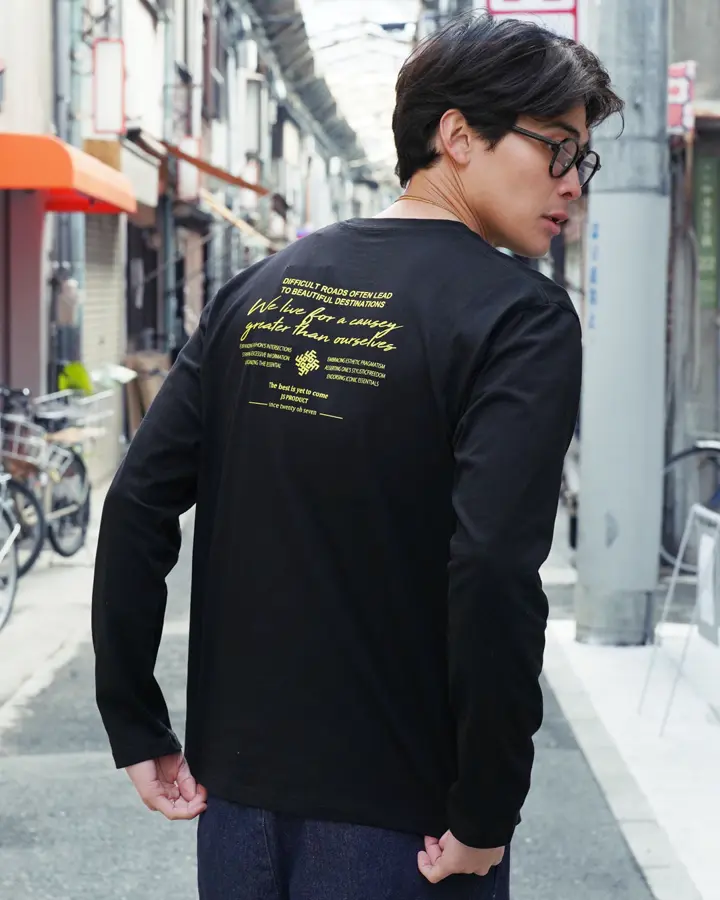 マルチプリントロンT│メンズ長袖Tシャツ ロングスリーブ 秋服 袖