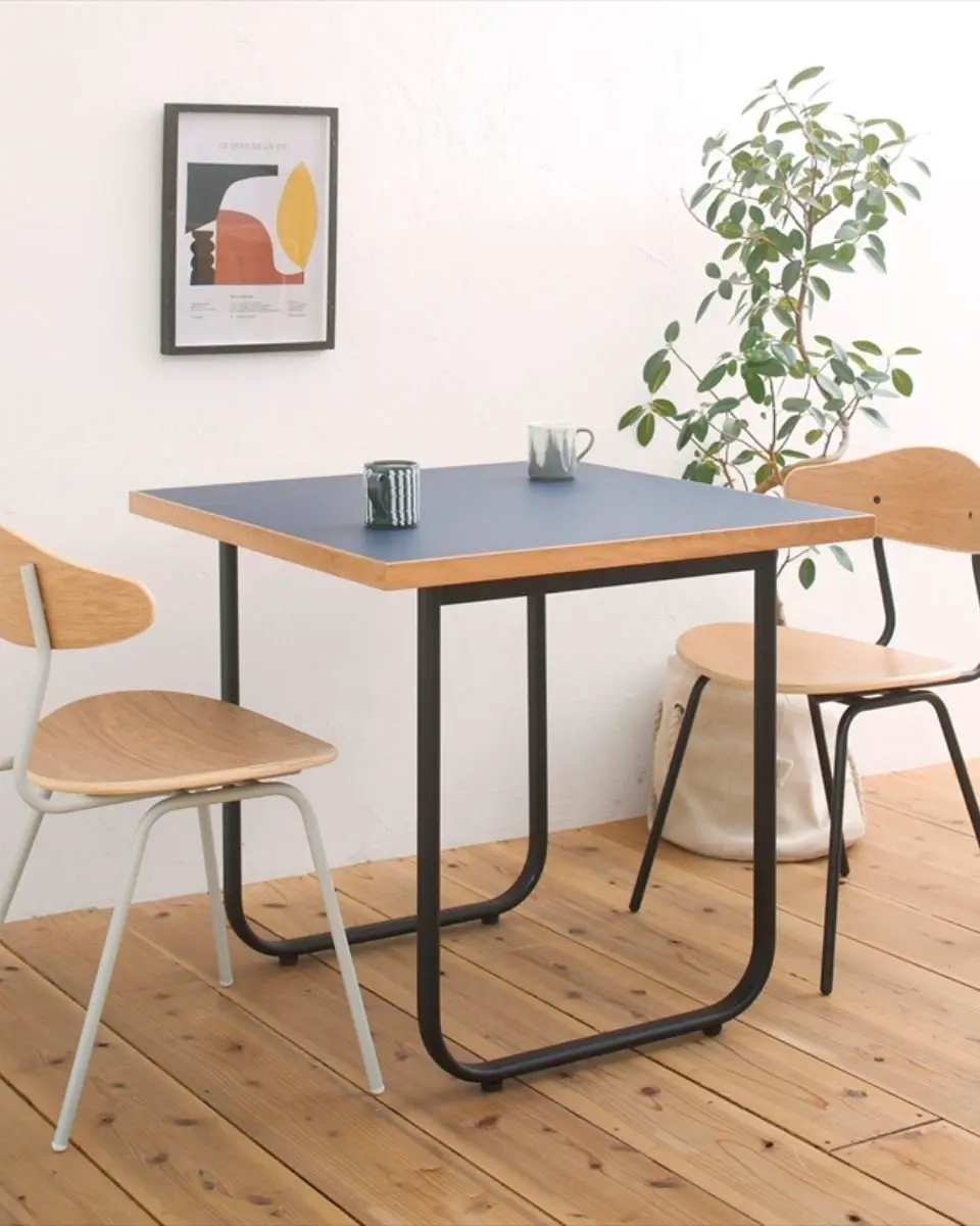 KUUM Table メラミンネイビー 2人掛けダイニングセットA / クーム