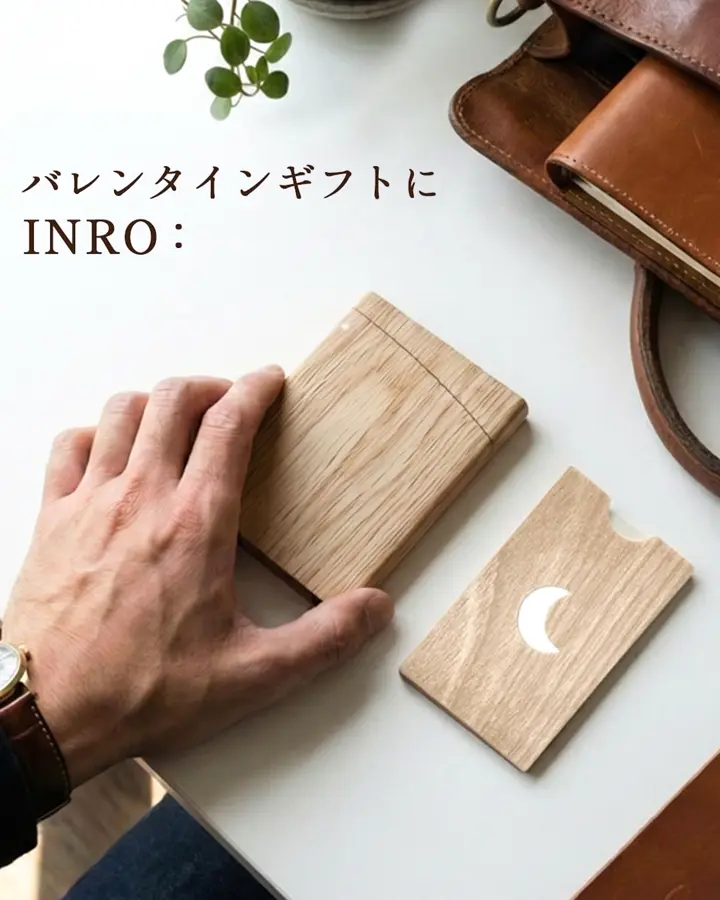INRO：(ナチュラル)【「印籠」をモチーフにした木製カードケース