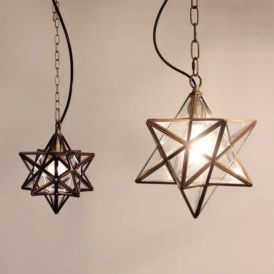公式】星型ペンダントライト Etoile｜アンティーク調ガラス照明｜ディ