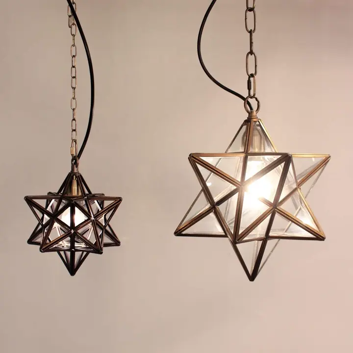 公式】星型ペンダントライト Etoile｜アンティーク調ガラス照明｜ディ