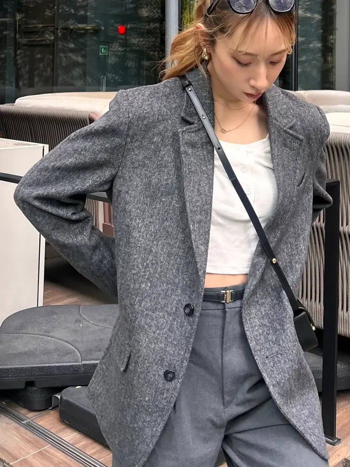 お*ら様 018 ほぼ未着 FASHIRU ワイド ウール ツイード ヘリンボー 70s 白タグ Woolrich ヘリンボーン ツイード パンツ 実寸W38 ウール