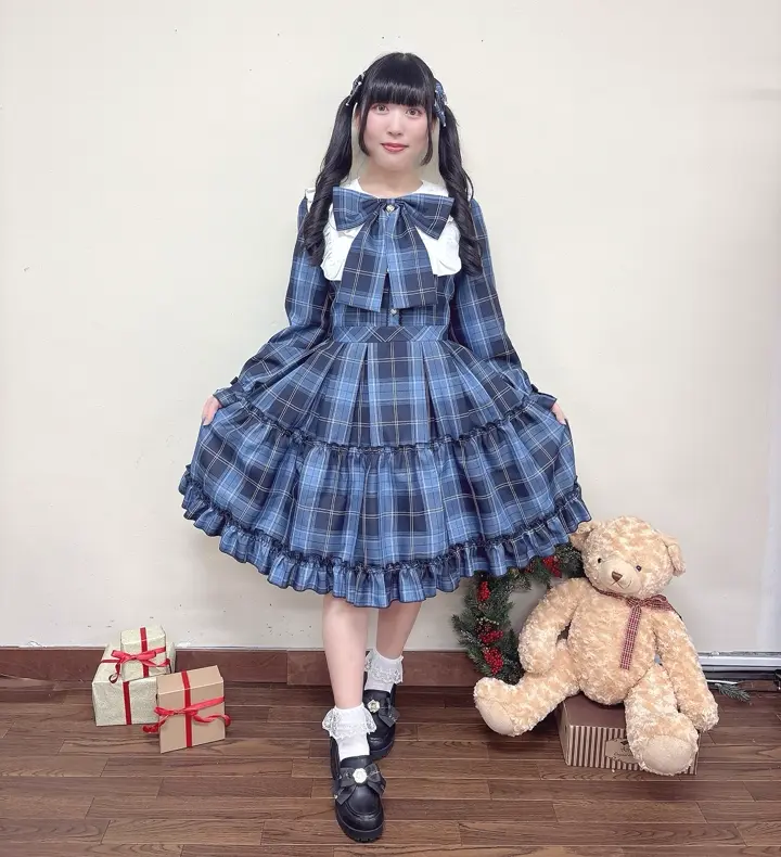 メンバーズセール対象】Dolly Holidayチェックティアードワンピース