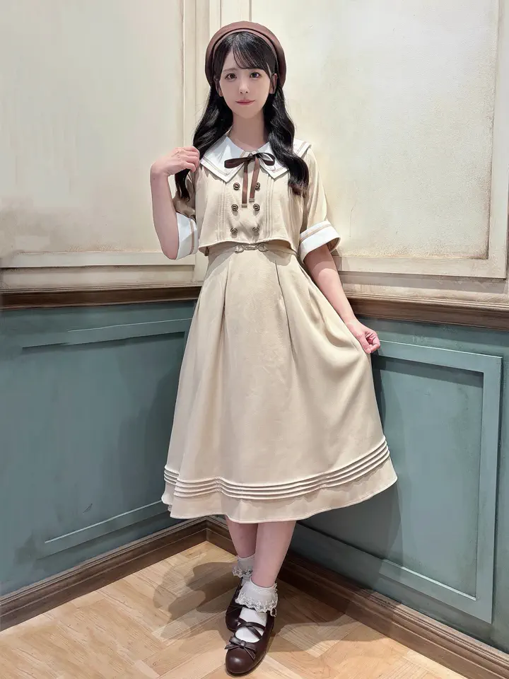 Classical Line セットアップ風ミドル丈ワンピース – Amavel（アマベル
