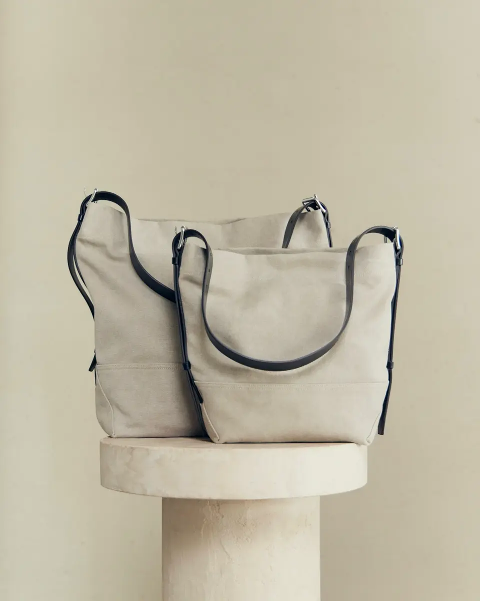 LEMAIRE(ルメール)】 SMALL BELTED TOTE BAG IN COTTON CANVAS