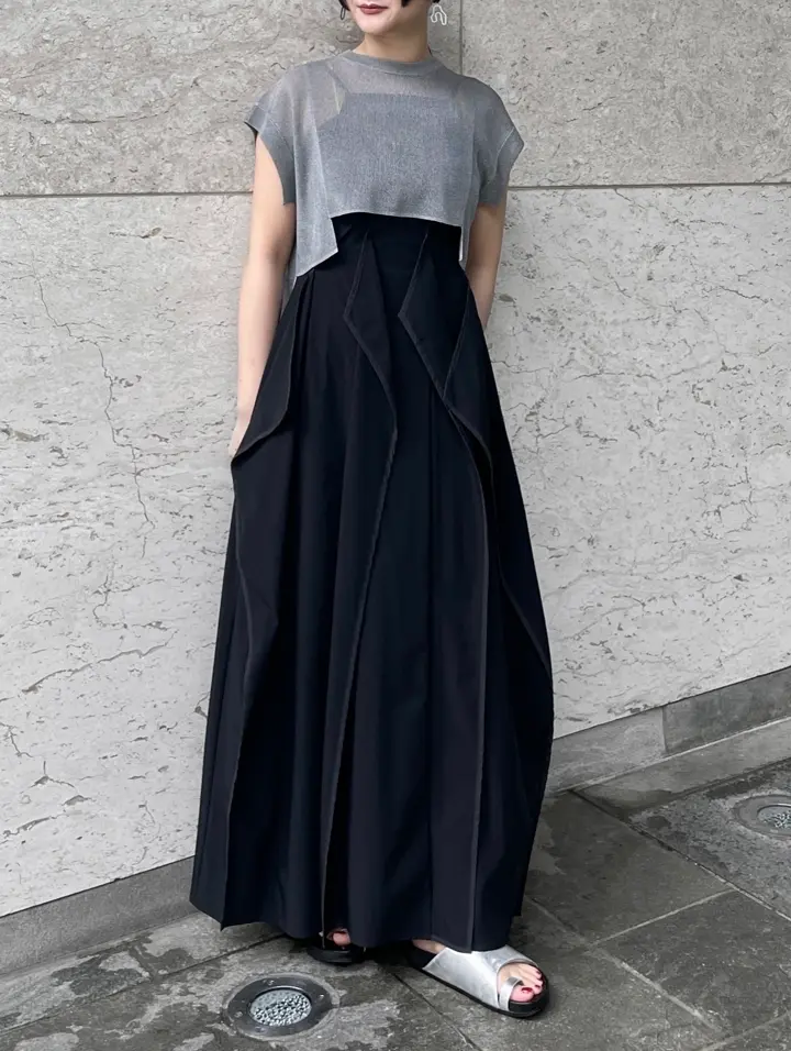 SHEER SHORT KT TOP | シアーショートニットトップ | ニット | UN3D